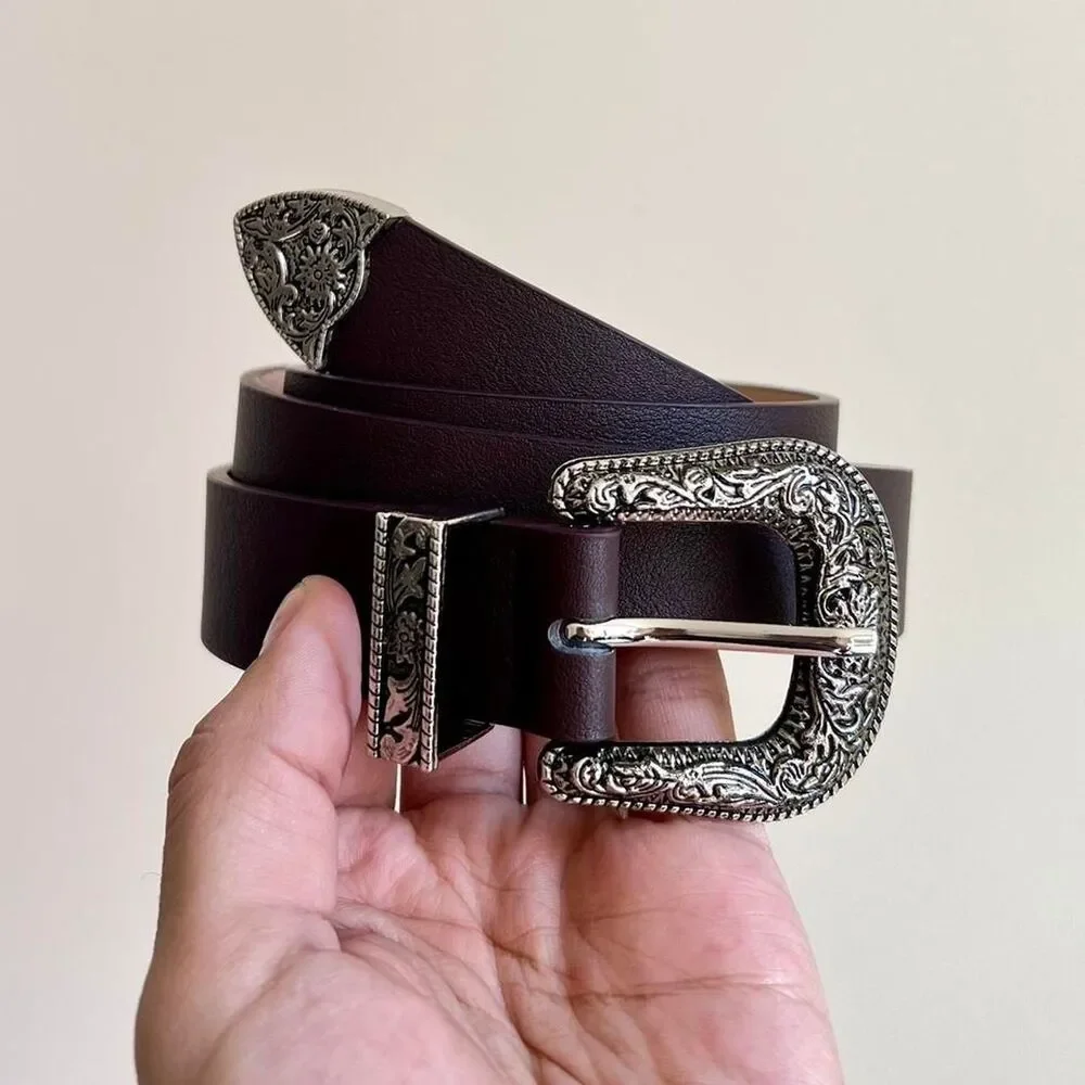 brown simple american western cowboy boho belt